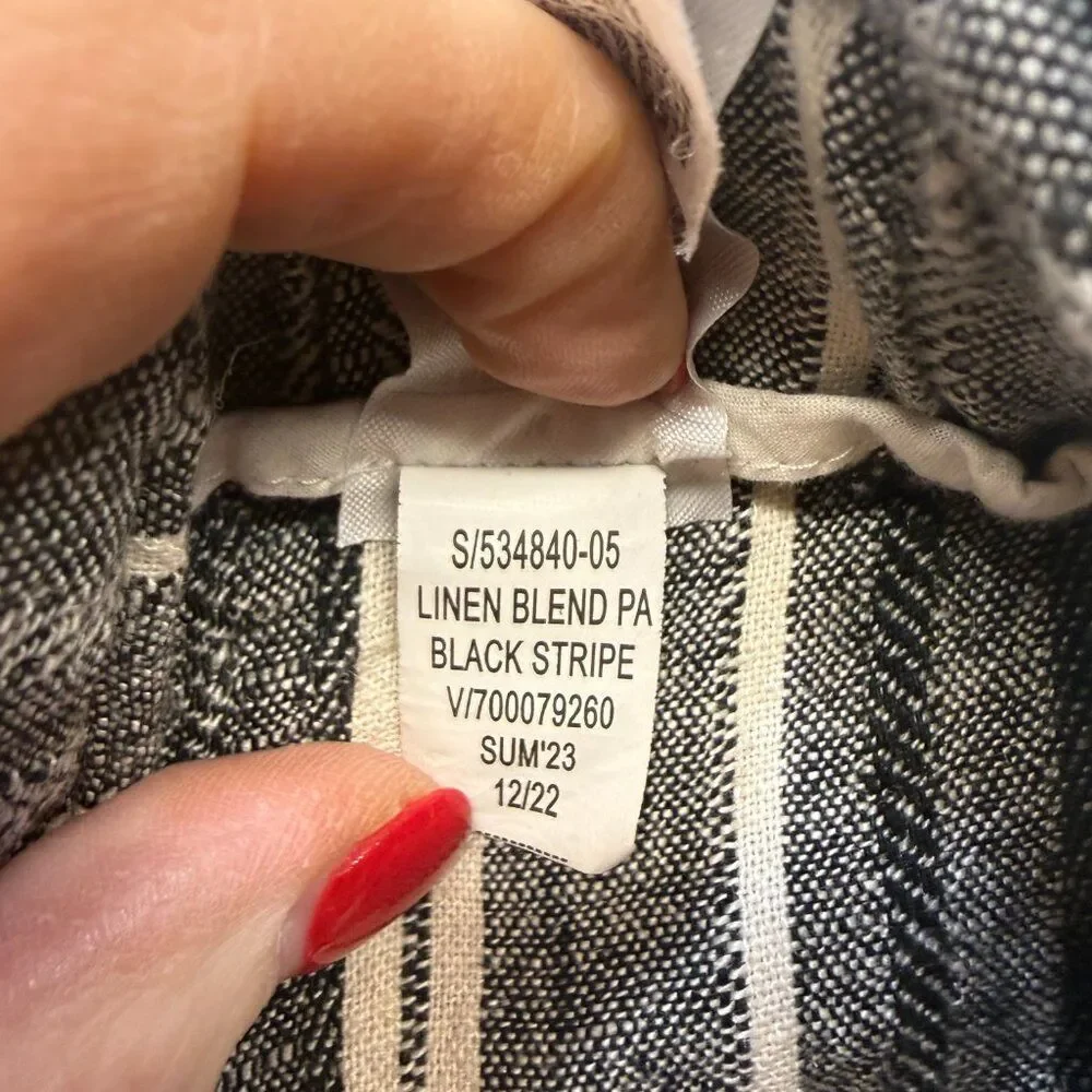 Banana Republic Linen Blend Striped Wide‑Leg Pants  Women’s Plus Size 16